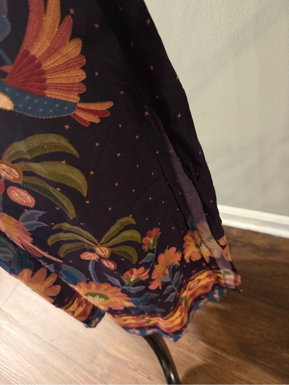 FARM Rio Purple Floral Midi Dress with Orange and Yellow Motifs - Picture 4 of 9